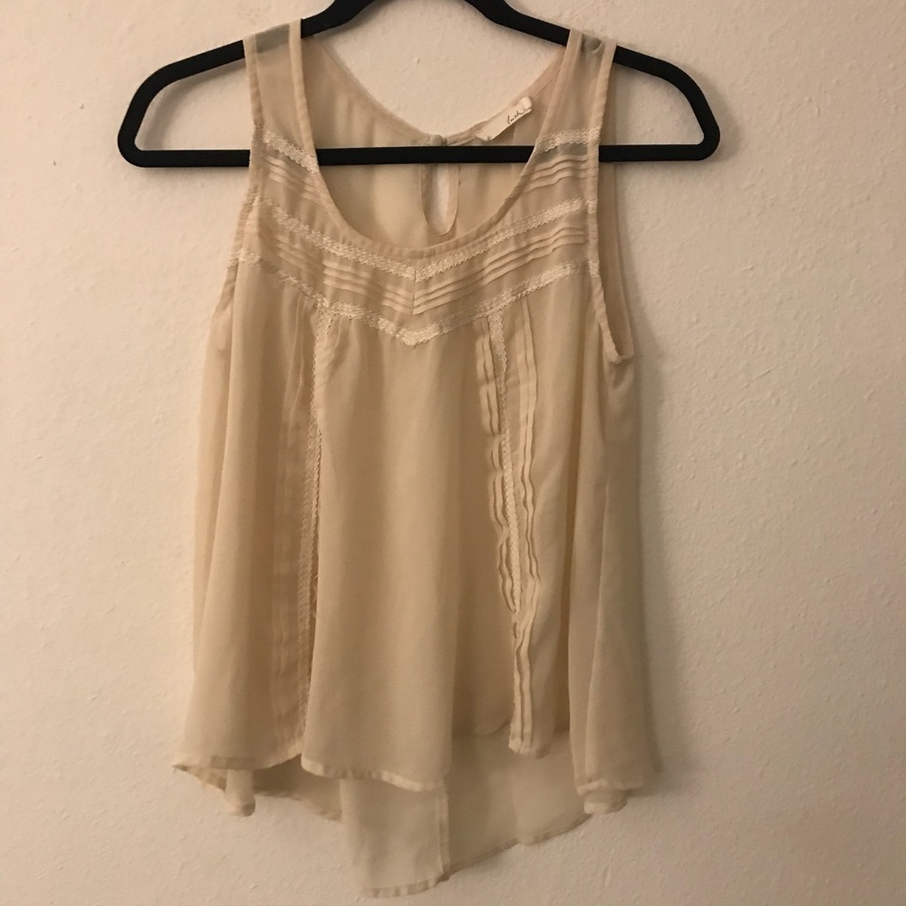 *** Sheer Cream Tank Top Blouse